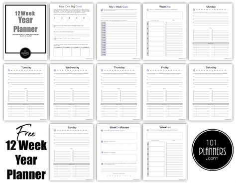 The 12 Week Year Planner And Templates Free Download
