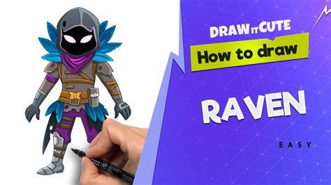 How To Draw Raven Easy Fortnite Character Skin Drawing Tutorial Youtube