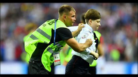 World Cup Final Pitch Invaders Dejan Lovren Hurls Pussy Riot Protester To The Ground Youtube