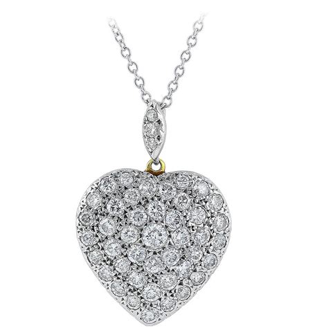 Pave Diamond Heart Pendant At 1stdibs
