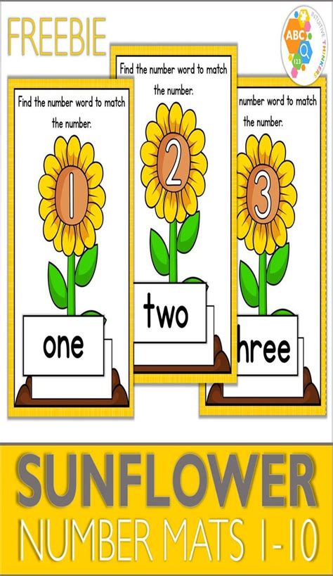 Maybe you would like to learn more about one of these? Free Sunflower Number Mats 1-10 | Learning numbers, Kindergarten activities, Numbers kindergarten