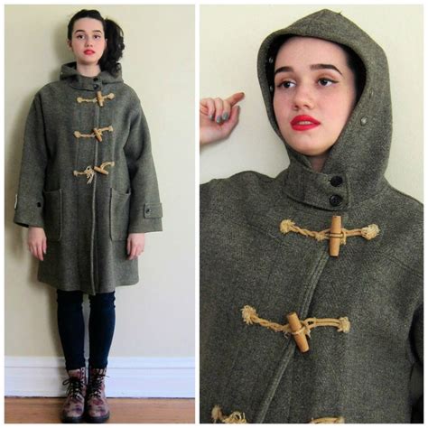 Vintage S S Olive Green Gray Wool Coat As Is S S Etsy