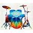 Drum Set Art  Color Fusion Drums By Sharon Cummings Painting