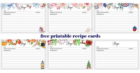 Kitchen Storage Home And Living Recipe Boxes Downloadable Recipe Cards