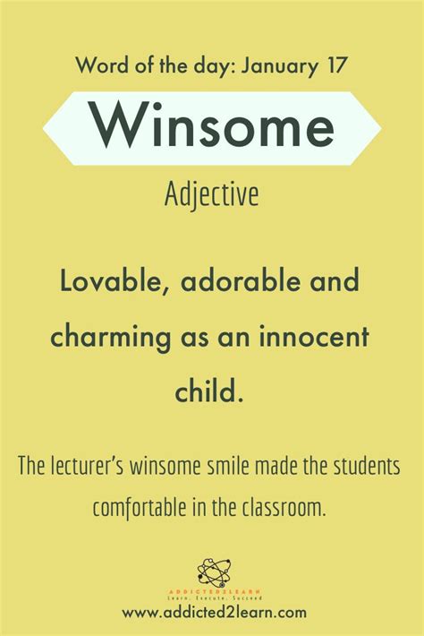 Winsome N Lovable Adorable And Charming Like A Child English