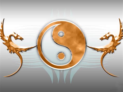 Gold Ying Yang Logo Dragon Background Wallpaper Dragon Background