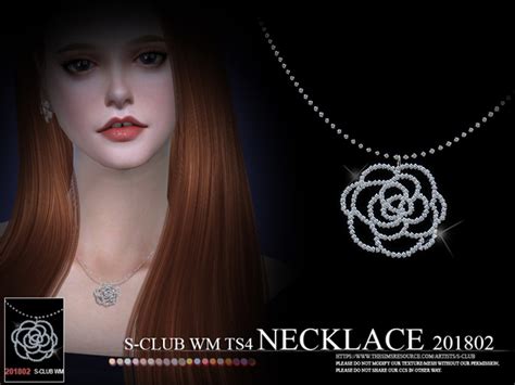 Necklace F 201802 By S Club Wm Sims 4 Jewelry