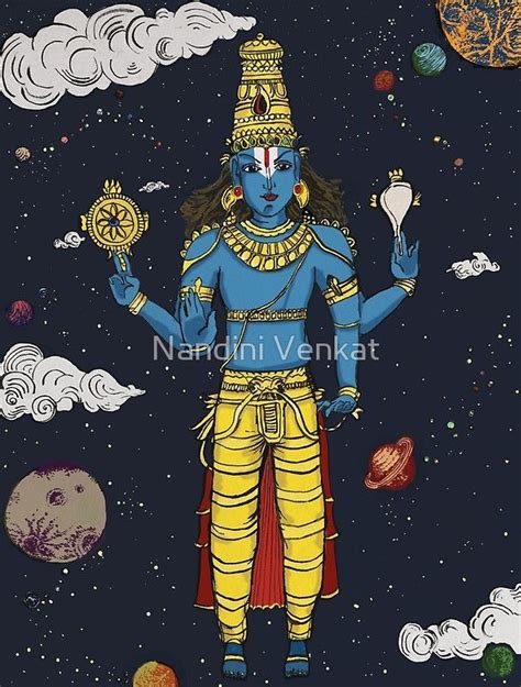 Lord Vishnu The Preserver And Protector Framed Print By Nandini Venkat