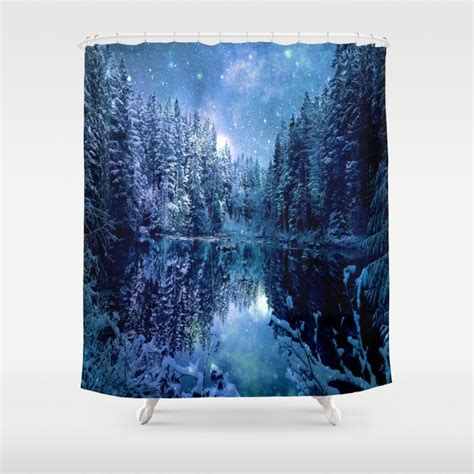 A Cold Winters Night Turquoise Teal Blue Winter Wonderland Shower