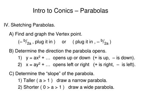 Ppt Intro To Conics Parabolas Powerpoint Presentation Free