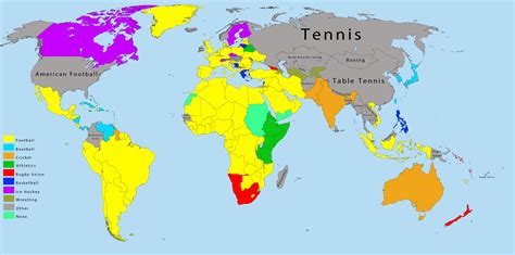 Most popular sport in every country | Most popular sports, Popular sports, Map