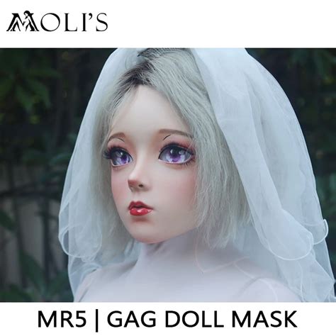 mr5 kigurumi female doll mask with gag and latex hood by moli s