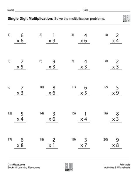 3 Digit Multiplication Worksheets Printable Printable Worksheets