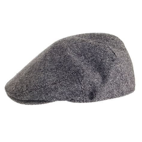 Sixpence Flat Cap Jaxon Hats Marl Tweed Flat Cap Sort Hvid