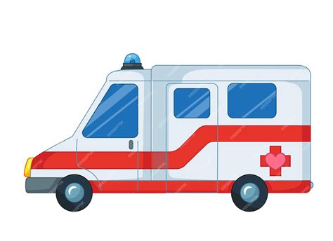 Ambulancia Ilustración Vectorial Del Servicio De Transporte Médico En
