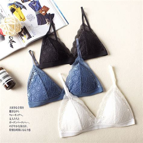 full lace french triangle 3 4 cup silk underwear sexy no steel ring silk bra thin wire free