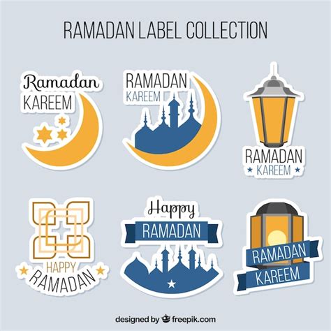 Free Vector Set Of Ramadan Stickers