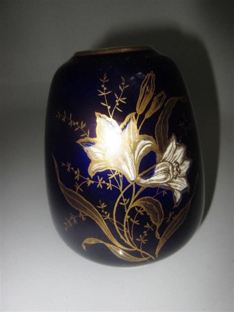 Porcelain Ceramic Vase Limburg Cobalt Blue Floral Decor Catawiki