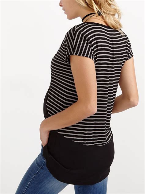 short sleeve striped nursing top thyme maternity