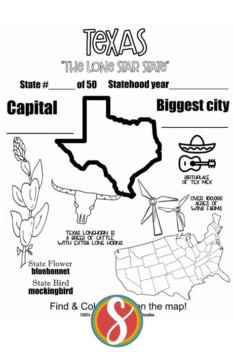 Free Texas Coloring Pages — Stevie Doodles