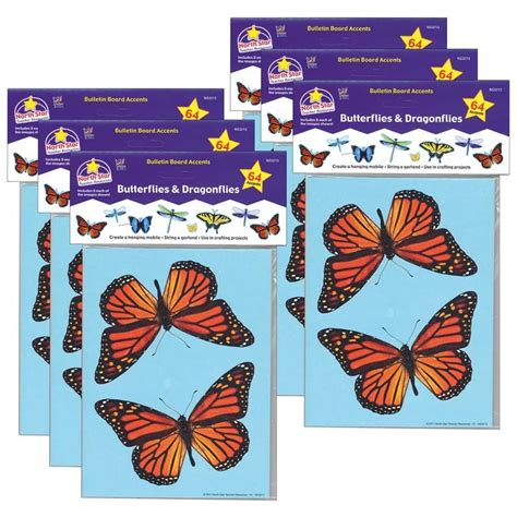 Bulletin Board Accents Butterflies And Dragonflies 64 Pieces Per Pack