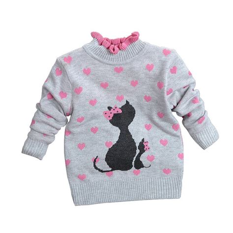 Girls Sweaters Childrens Cartoon Knitted Sweaters Kids Clothing Baby