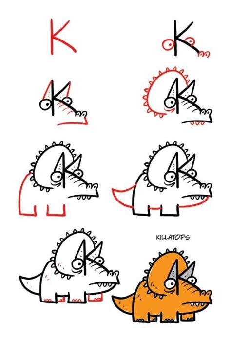 Dibujar Dinosaurio Paso A Paso ¿aprendemos A Dibujar Todo Bonito