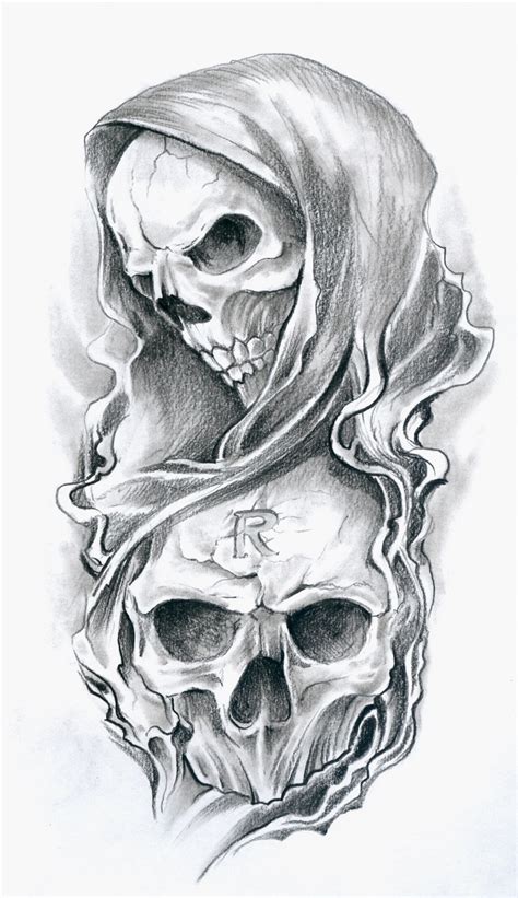 Skull Drawing Tattoo Design Clip Art Library