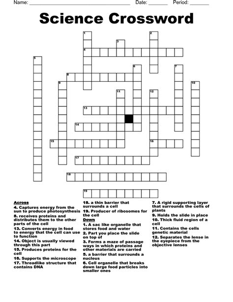 Science Crossword Puzzles Printable Printable Crosswo