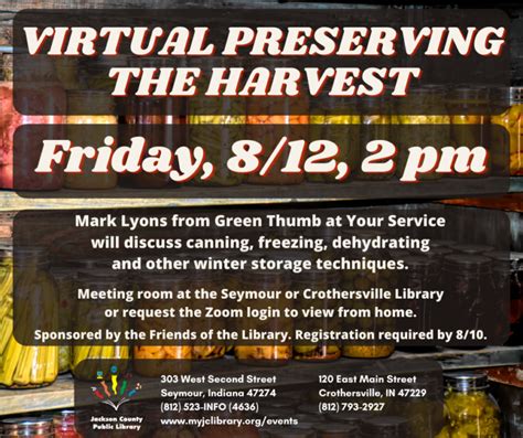 Preserving The Harvest Jackson County Public Library