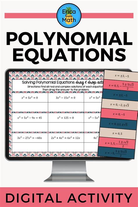 Solving Polynomial Equations Digital Activity Drag And Drop Digital Activities Solving