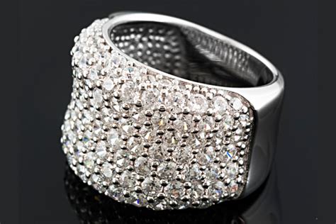 Pre Owned Bella Luce 567ctw Rhodium Over Sterling Silver Ring Size