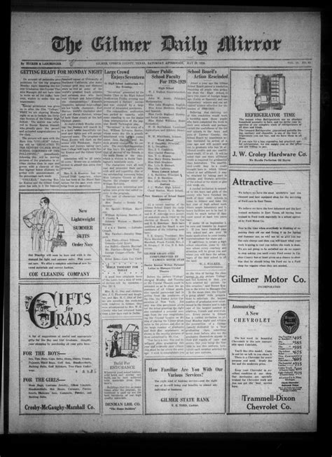 The Gilmer Daily Mirror (Gilmer, Tex.), Vol. 13, No. 62, Ed. 1 Saturday
