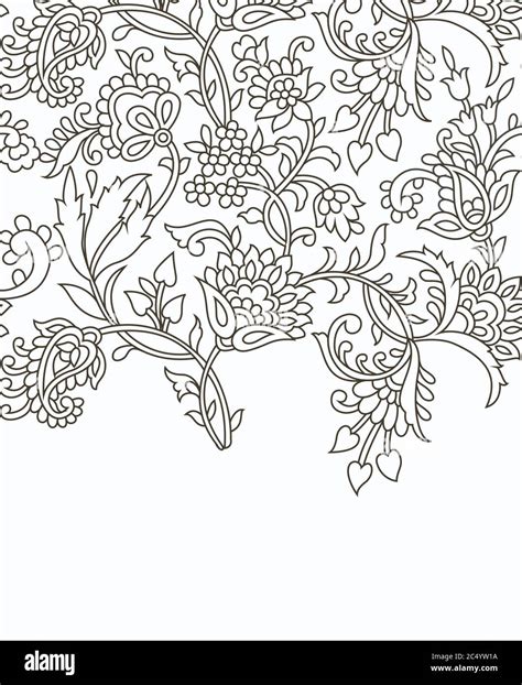 Traditional Indian Paisley Pattern On Navy Background Cut Out Stock