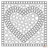 Coloring Heart Pages Mosaic Printable Mosaico Colorear Para Mosaicos Dibujos Supercoloring Imprimir Puzzle sketch template