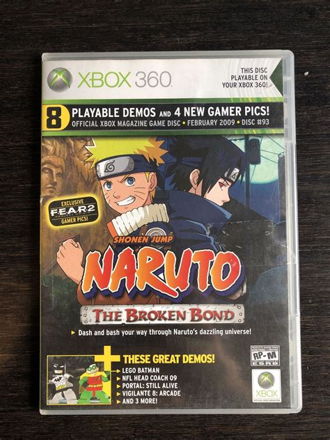 Naruto The Broken Bond Microsoft Xbox 360 2008 Demo Disc February
