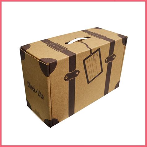 China Wholesale Decorative Cardboard Suitcase Boxes With Plastic Handle