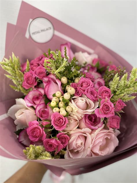 Forever Charm Pink Roses Bouquet Petal Palace
