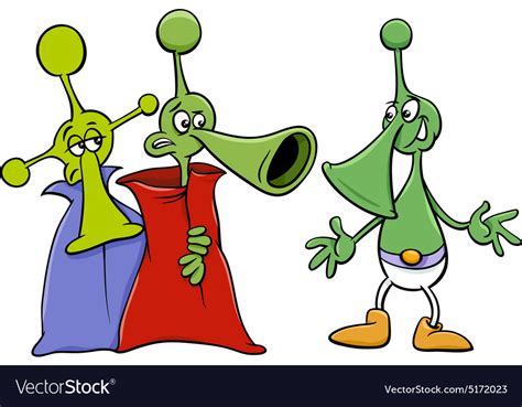 Alien Characters Cartoon Royalty Free Vector Image