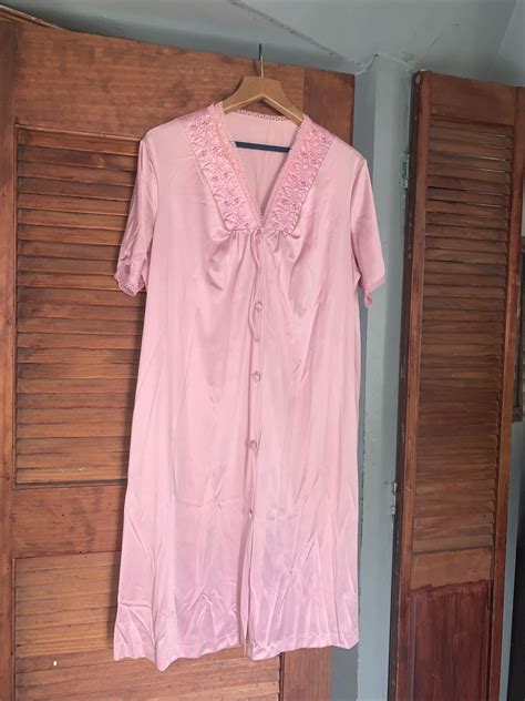 Vintage Jc Penney Peignoir Set Pink Nightgown Robe 7 Gem