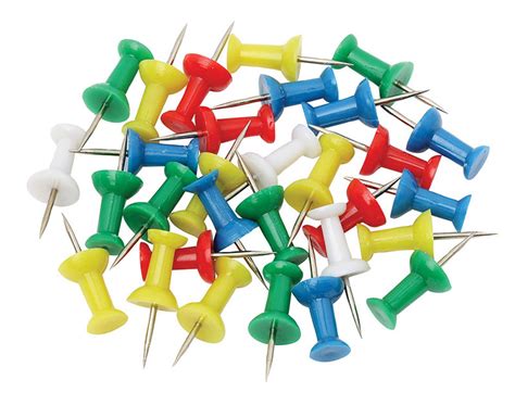 Push Pins Assorted Sizes And Colours 30pk