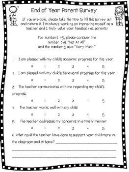 End of Year Parent Survey | Parent survey, Parenting ...