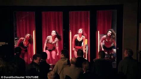 Men Cheer On Dancing Half Naked Women In Amsterdams Red Light District