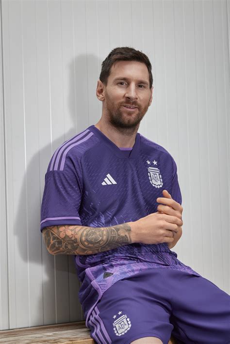 Purple Away Jersey Argentina Team World Cup Qatar 2022 Messi 10