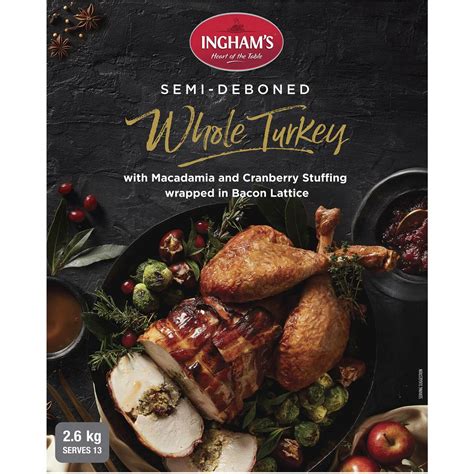 Ingham S Semi Deboned Whole Turkey With Macadamia Cranberry 2 6kg