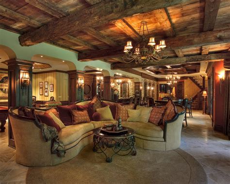 The copper canyon pinecone ceiling light brings the pines indoors with hand blown amber glass and. 15 Outstanding Rustic Basement Design