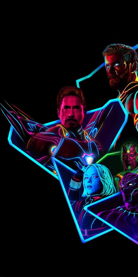 Avengers Neon Wallpaper 4k