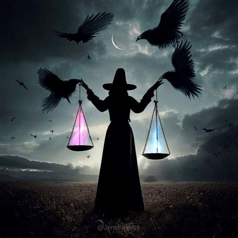 The Incantation Print Libra Witch Ravens Goddess New Moon Etsy