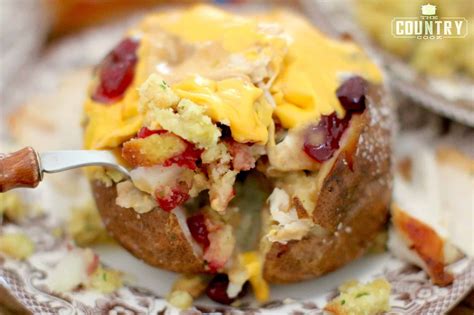 Made with flour, sweet potatoes, margarine or butter, sugar, orange juice, eggs, milk, pecans, brown sugar. Crock Pot Baked Potatoes with Thanksgiving Leftovers - The ...