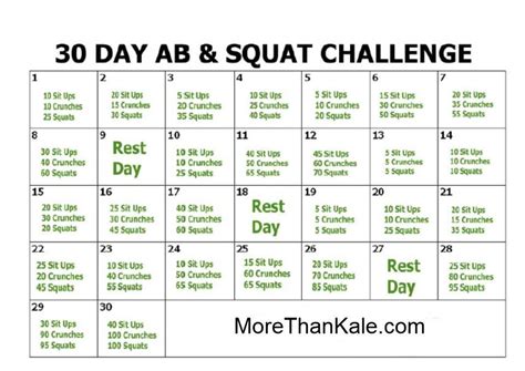 30 Day Ab And Squat Challenge Healthy Life Happy Life